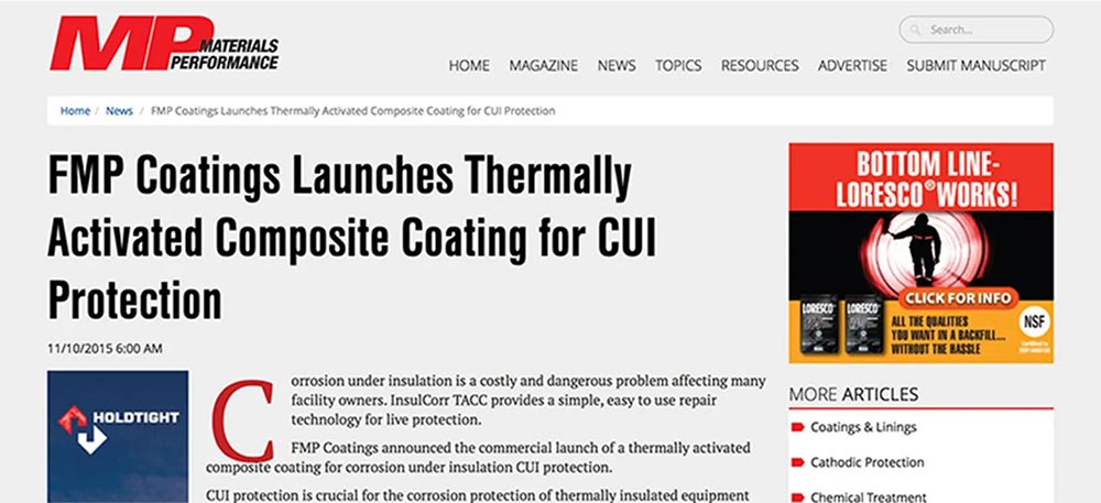 InsulCorr-TACC-featured-in-NACE-Materials-Performance FMP Coatings